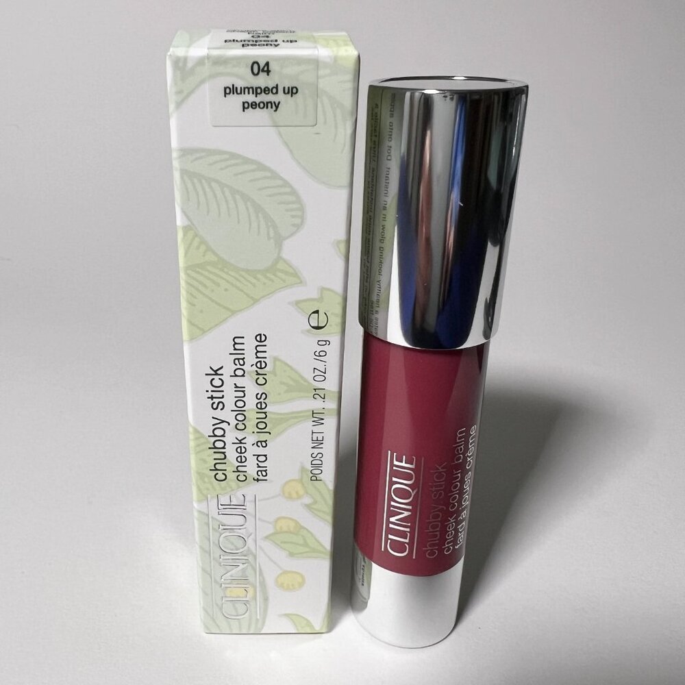 Clinique Chubby Stick Cheek Color Balm Blush Shade 04 Plumped Up Peony Full Siz